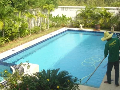 Regularly maintain your swimming pool to keep water sparkling clean and hygienic